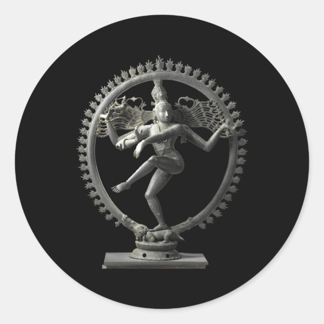 Hindu Shiva Nataraja Tanzen Statue Tanz Natara Runder Aufkleber (Vorderseite)