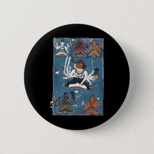 Hindu Shiva Yoga Meditation Mandala Button