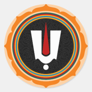 Hindu Tilak Zeichen - hindisches Gott-Lotus-Symbol Runder Aufkleber