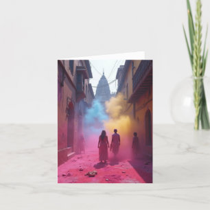 HINDU Warum nach Regenbögen jagen, wenn es HOLI gi Dankeskarte