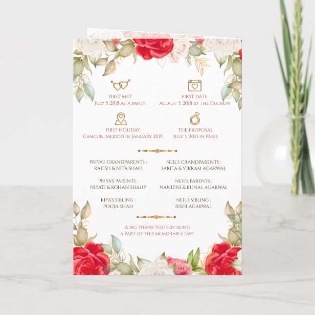 Hindu Wedding Program & Gujarati Wedding Programm (Rückseite)