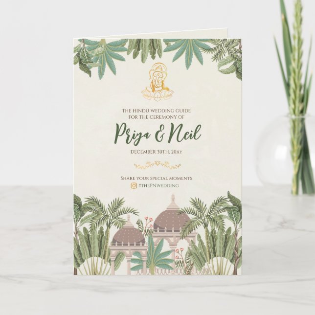 Hindu Wedding Timeline & Gujarati Wedding Programm (Vorderseite)