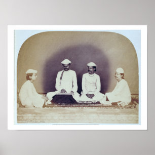 Hindubrahmins in Delhi, 19. Jahrhundert (sepia Fot Poster