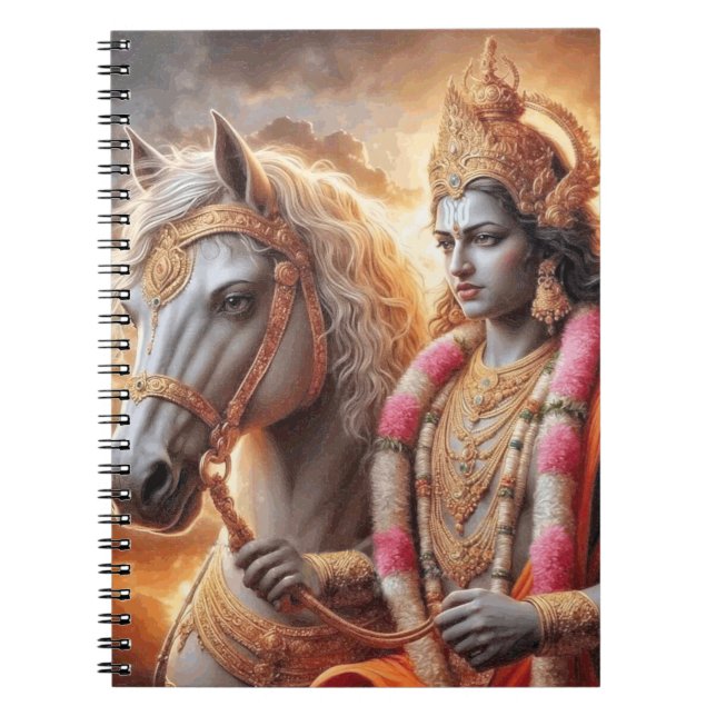 Hindugott mit Pferd - Binder Notizblock (Vorderseite)