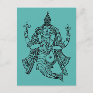 Hinduism Vishnu Postkarte