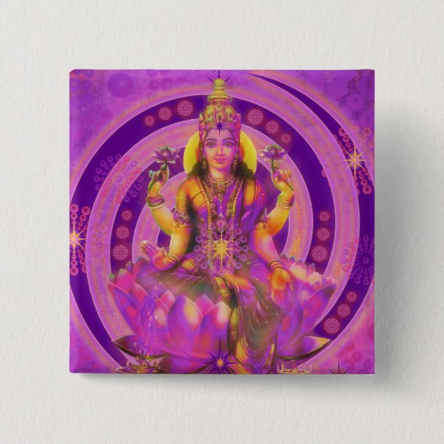 Hinduismus Goddess Lakshmi Button (Vorderseite)