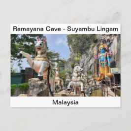 Hindustatue auf Pferdekutsche in der Ramayana Höhl Postkarte