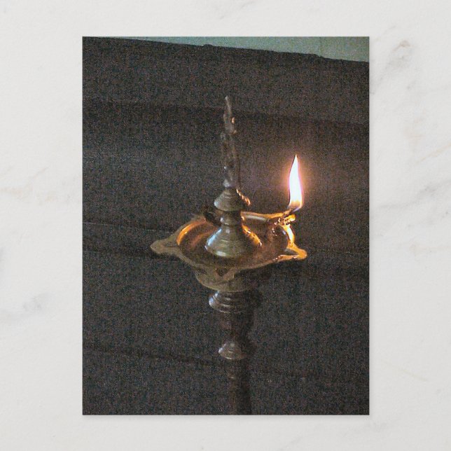 Hindutempel, heilige Flamme Postkarte (Vorderseite)