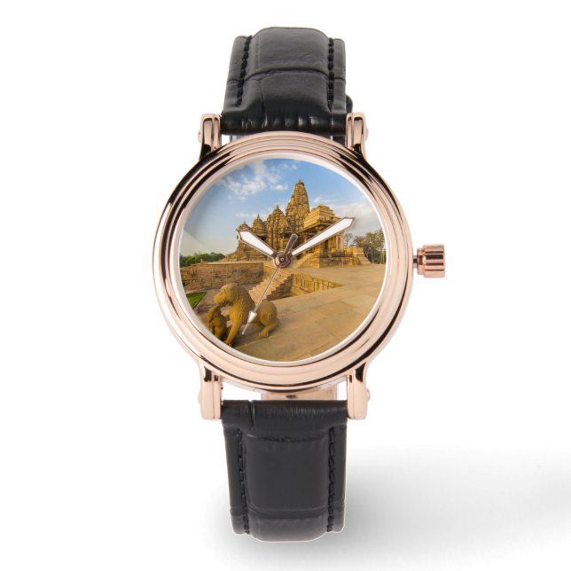 Hindutempel in Khajuraho Armbanduhr (Vorderseite)