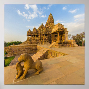 Hindutempel in Khajuraho Poster
