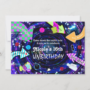 Hinein ins Kaninchenloch Alice im Wunderland Party Einladung