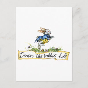 Hinein ins Kaninchenloch Postkarte