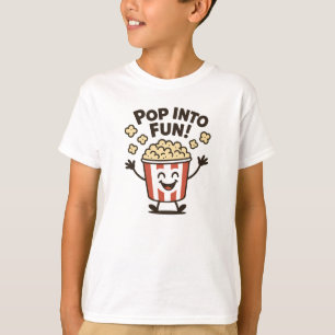 Hineinspringen in Spaß Süßes Rotes Popcorn-Design T-Shirt