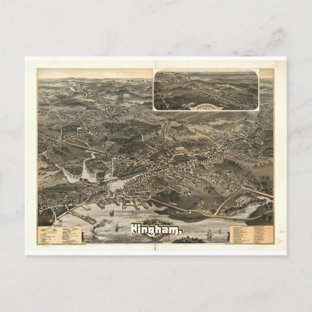 Hingham, Massachusetts, 1885 Postkarte (Vorderseite)