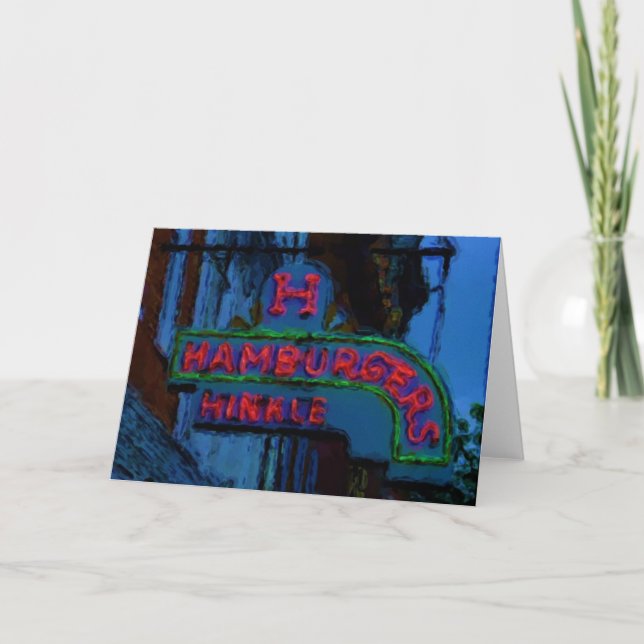 Hinkles Hamburger-Zeichen Karte (Vorderseite)