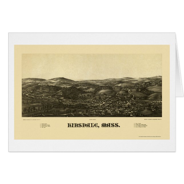 Hinsdale, panoramische Karte MAs - 1887 (Vorderseite (Horizontal))