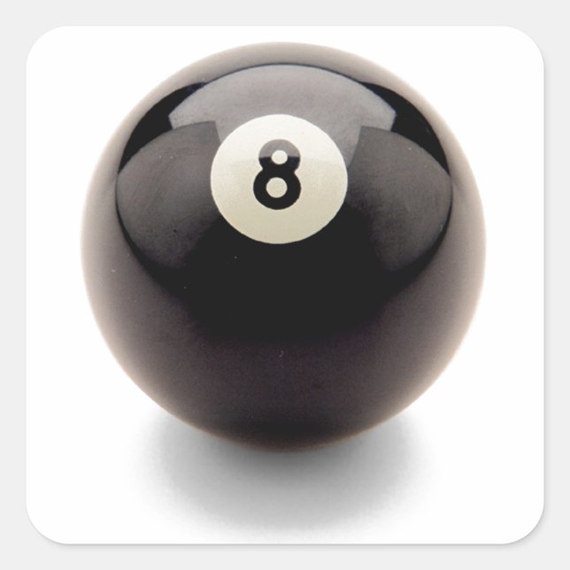 Hinter dem 8 Ball acht vereinigen Sie Quadratischer Aufkleber (Vorderseite)