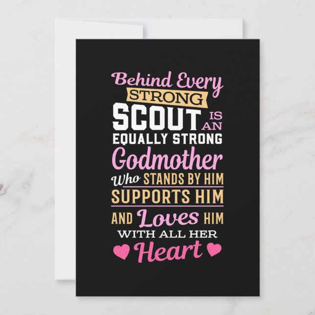 Hinter dem Scout steht eine starke Großmutter Einladung (Vorderseite)