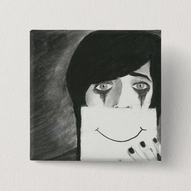 Hinter der Maske Button (Vorderseite)