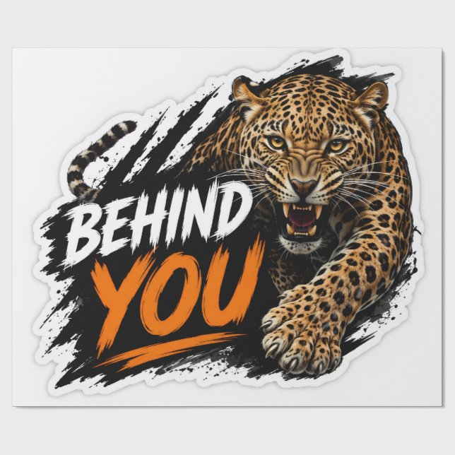 Hinter dir Leopard Geschenkpapier (Flach)