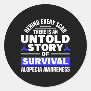 Hinter jedem Auto unerzählte Story Support Alopeci Runder Aufkleber