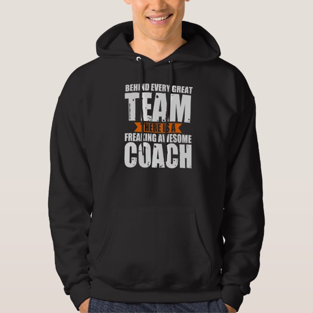 Hinter jedem glücklichen Mitarbeitertrainer Hoodie (Vorderseite)