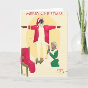 Hinter jedem großen Mann…. Weihnachtskarte Feiertagskarte