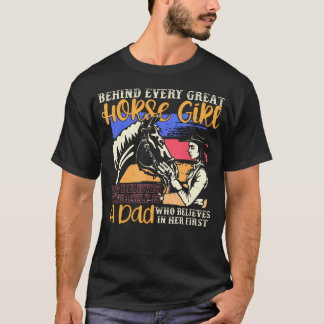 Hinter jedem Pferdemädchen, das an sich selbst gla T-Shirt