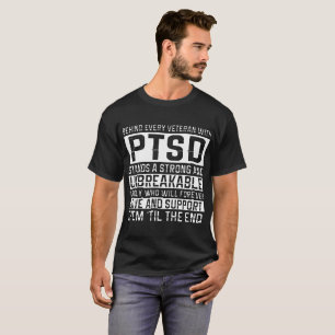 hinter jedem Veteran mit ptsd steht asrong und u T-Shirt