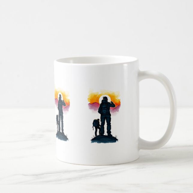 Hinterbeleuchtete gedämpfte Wanderer Kaffeetasse (Rechts)