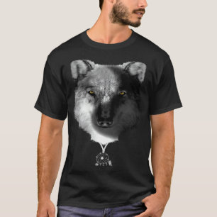Hinterdruck Wolf Yin und Yang mit Traumfänger T-Shirt