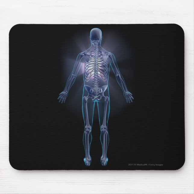 Hintere Ansicht eines menschlichen Skeletts Mousepad (Vorne)