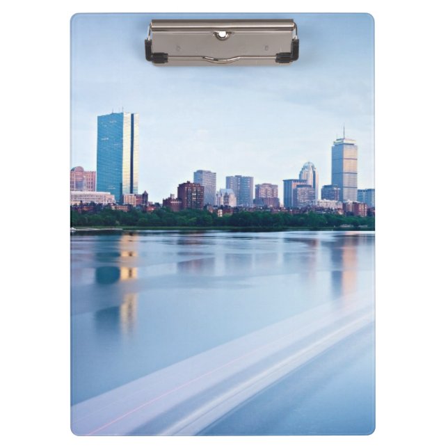Hintere Bucht Bostons über Charles River Klemmbrett (Vorderseite)