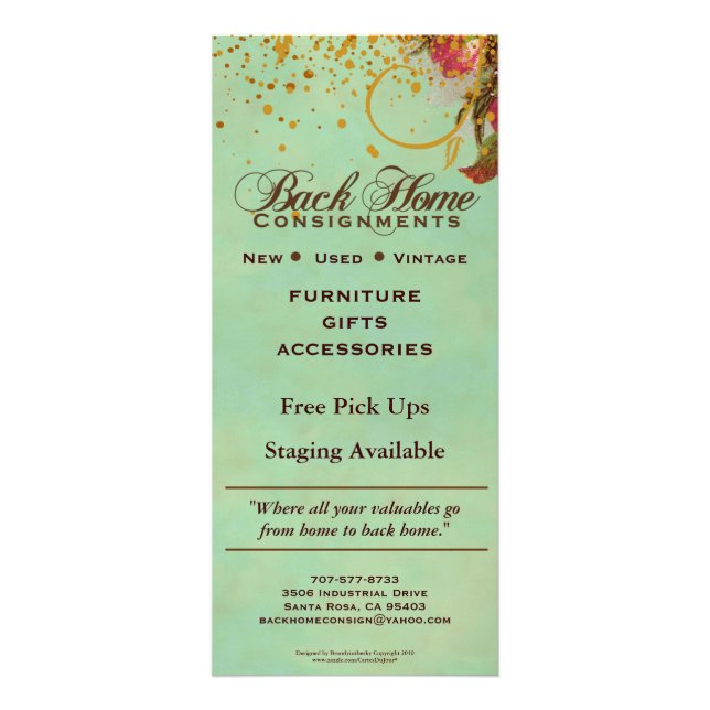 Hintere Zuhause-Lieferungs-kundenspezifische Werbekarte (Hinten)