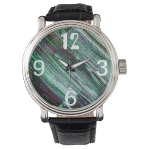 Hinterer Holzfußboden mit Nägeln Armbanduhr