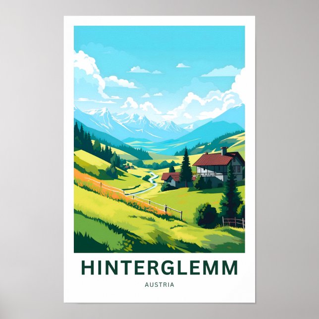Hinterglemm Austria Travel Print Poster (Vorne)
