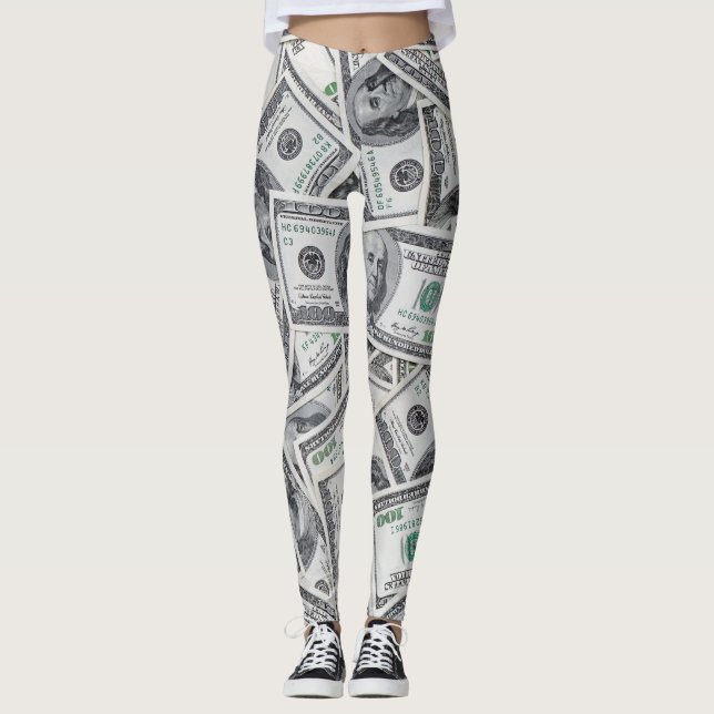 Hintergrund 100 Dollar Rechnungen. Leggings (Vorderseite)