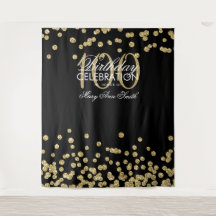 Hintergrund 100. Geburtstag Gold Black Confetti
