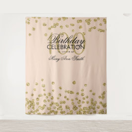 Hintergrund 100. Geburtstag Gold Blush Pink Confet Wandteppich