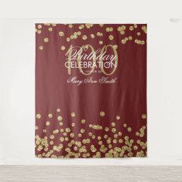 Hintergrund 100. Geburtstag Gold Burgund Confetti Wandteppich