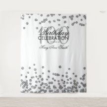 Hintergrund 100. Geburtstag Silver White Confetti