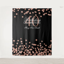 Hintergrund 40. Geburtstag Rose Gold Black Confett