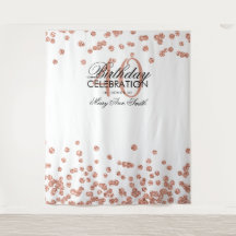 Hintergrund 40. Geburtstag Rose Gold White Confett
