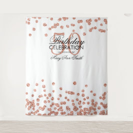 Hintergrund 50. Geburtstag Rose Gold White Confett Wandteppich