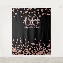 Hintergrund 60. Geburtstag Rose Gold Black Confett