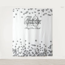 Hintergrund 70. Geburtstag Silver White Confetti