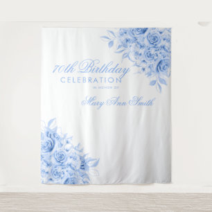 Hintergrund 70. Geburtstagsparty Blauer Navy Blue Wandteppich