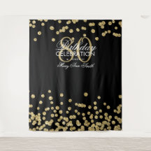 Hintergrund 80. Geburtstag Gold Black Confetti