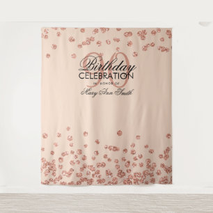 Hintergrund 90. Geburtstag Rose Gold Rosé Pink Kon Wandteppich