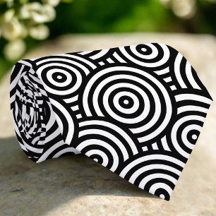 Hintergrund abstrakter Schwarz-weißer Kreise Krawatte